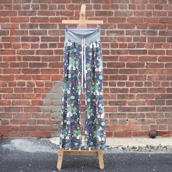 HEDGEHOG BELLY DESIGNS Wome’s Lounge Pants Navy RABBIT NIGHTFALL Print Size XS - Picture 1 of 9